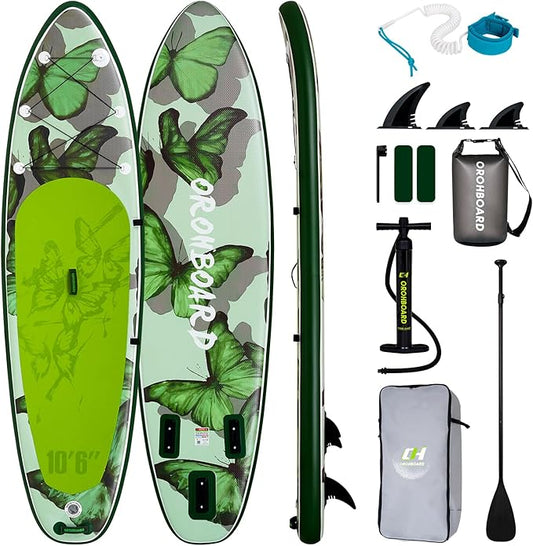 10’6/11’6 Inflatable Stand Up Paddle Board with Premium Paddleboards Accessories, Wide Stable Designed SUP Paddleboard for Adults & Youth.-StrideForce Fitness
