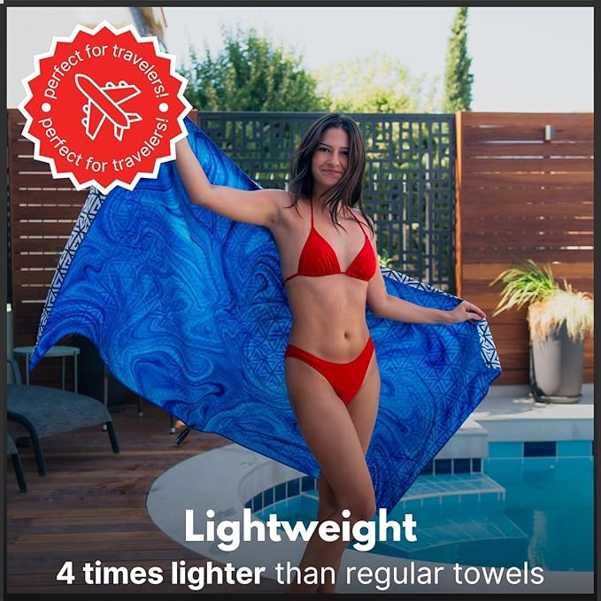 ECCOSOPHY Microfiber Beach Towel - Sand Free Towels are Quick Dry, Light Weight, Super Absorbent - Perfect Pool, Travel, Cruise, Camping Essentials - Oversized Extra Large for Adults 71x35 in-StrideForce Fitness