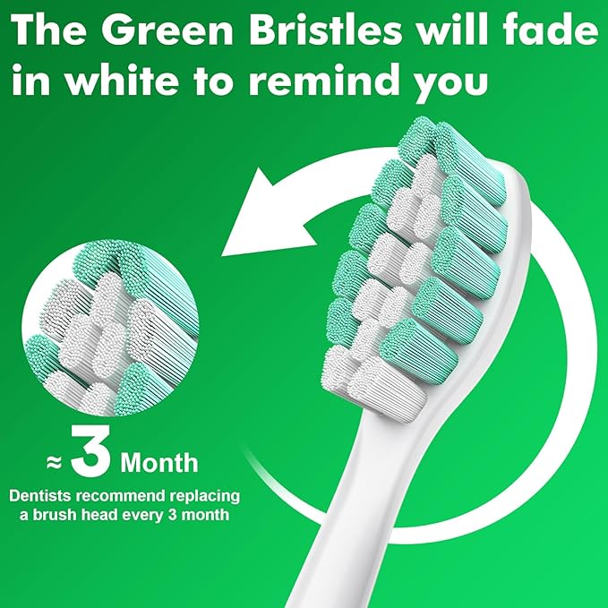 Replacement Brush Heads for Philips Sonicare Click-on Electric Toothbrush Heads Compatible with Plaque Control C1 C2 4100 5100 6100 2 Series HX9024, 8 Pack White