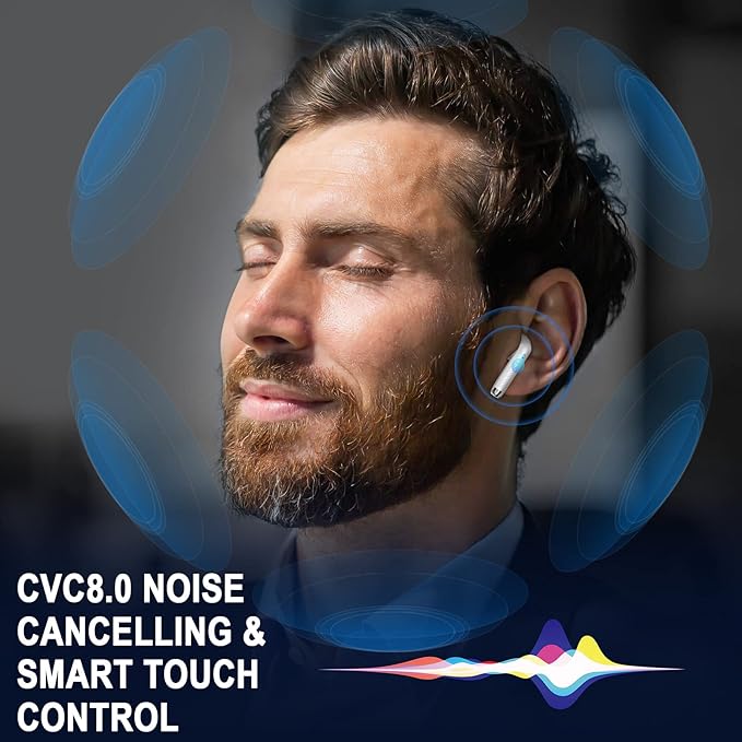 Wireless Earbuds, Bluetooth 5.4 Ear Buds LED Power Display Headphones Bass Stereo, Bluetooth Earbuds in-Ear Noise Cancelling Mic, 40H Playback Mini Case IP7 Waterproof Sports Earphones for Android iOS-StrideForce Fitness