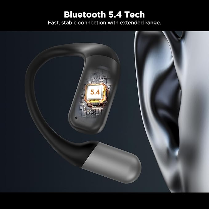 BUGANI Open Ear Headphones Wireless Earbuds,5.4 Bluetooth Headphones, IPX5 Waterproof Ear Buds for Running Workout Cycling Gift(Black)-StrideForce Fitness