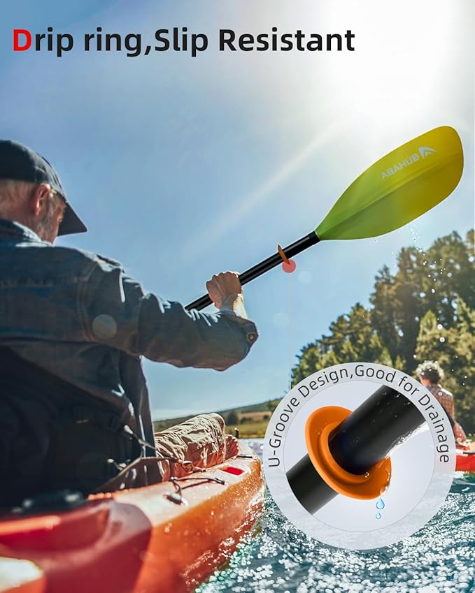 Abahub Adjustable Kayak Paddle 210-230 cm/ 230-250 cm Floating Kayaking Oars Boating Oars Canoeing Oars Black-StrideForce Fitness