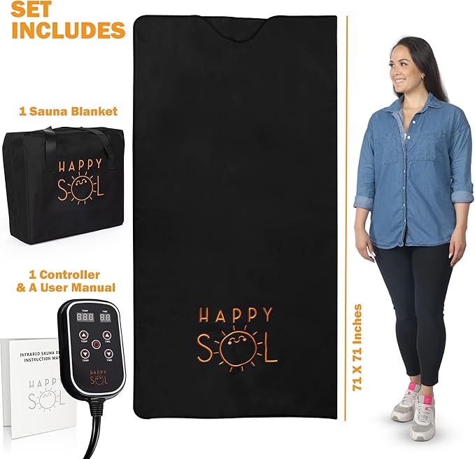 Far Infrared Sauna Blanket for Home, Portable Infrared Sauna Blanket for Therapy, Sauna Blanket for Detox, Suitable for Relaxation and Exercise Recovery, Very Low EMF-StrideForce Fitness