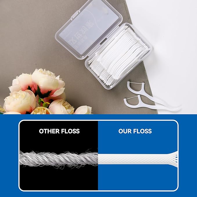 Dental Floss Picks 500 Count Tooth Picks Flossers Gen 5 Toothpicks Sticks to Remove Plaque & Protect Gingivae for Adults & Kids Teeth Cleaning
