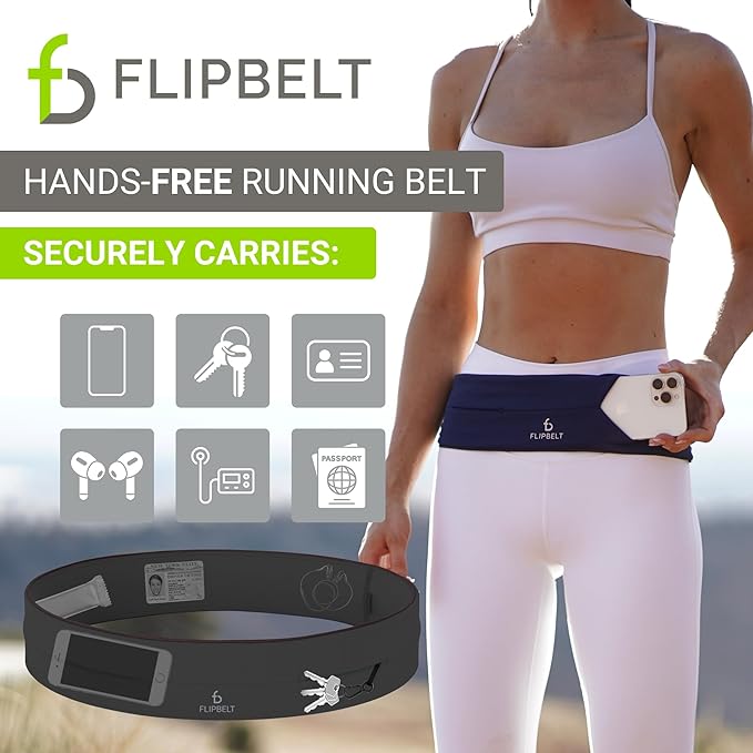 FlipBelt Classic Running Belt, Running Fanny Pack for Women and Men, USA Company-StrideForce Fitness