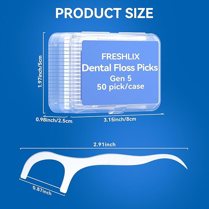 Dental Floss Picks 500 Count Tooth Picks Flossers Gen 5 Toothpicks Sticks to Remove Plaque & Protect Gingivae for Adults & Kids Teeth Cleaning