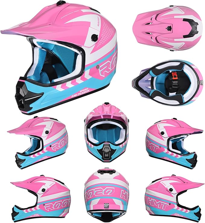 Youth Dirt Bike Helmet DOT Certified - Full Face Motorcycle Helmet for Off-Road, ATV, Street Riding, Includes Adjustable Goggles & Protective Gloves-StrideForce Fitness