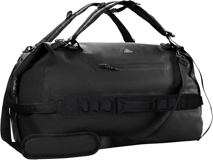 Haimont Large Waterproof Duffel Backpack Roll-Top Heavy Duty Dry Duffle Bag for Boating, Travel, Motorcycle, Kayaking, Camping, 60L-StrideForce Fitness