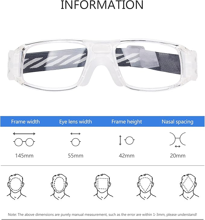 Men Basketball Glasses.Soccer Football Sport Protective Eyewear Safety Goggles,Sports Glasses For Replaceable Lens-StrideForce Fitness