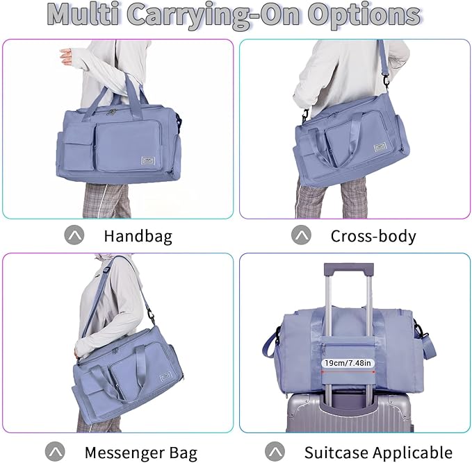 FIORETTO Women's Gym Duffle Bag with Shoes Compartment, 37L Capacity, Ideal for Travel, Gym, Sports, Duffel, Weekender-StrideForce Fitness