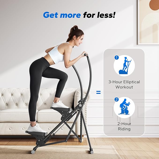MERACH Stair Stepper for Home Gym Exercise, New Version Stairmaster for Full-Body Workout, Compact Folding Stair Climber with Extended Step Range, Adjustable Handlebar/Pedal-StrideForce Fitness