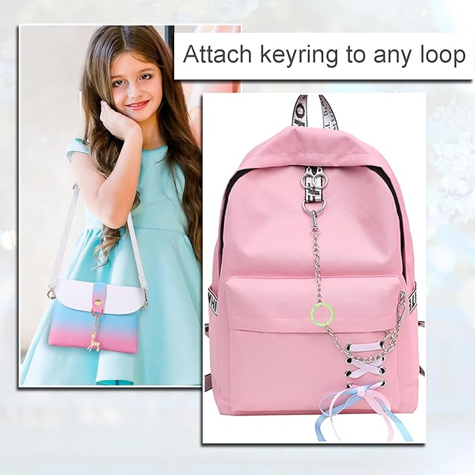 12 Pack 1 Inch Metal Round Carabiner Keyring, Trigger Spring O Rings for Keychain, Purse Chain Clips, Paracord Lanyard, Key Rings DIY Accessories (Assorted)-StrideForce Fitness