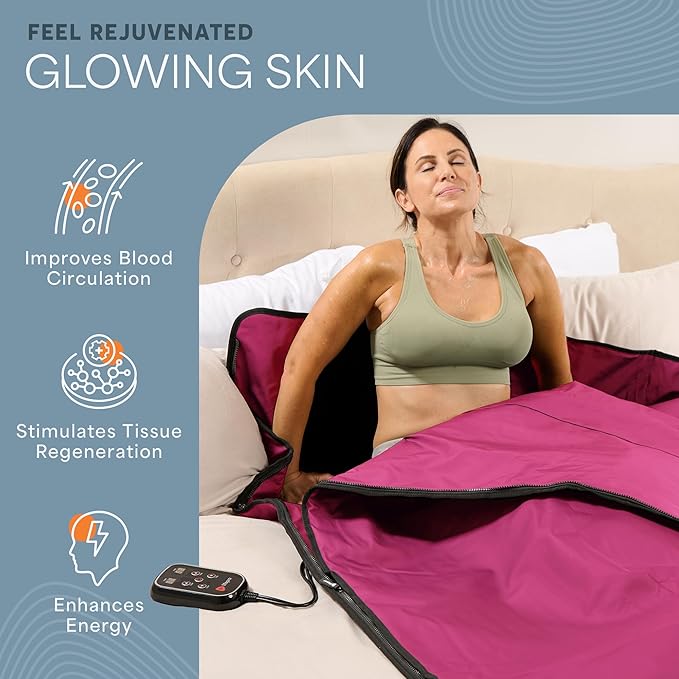 LifePro RejuvaWrap Infrared Sauna Blanket for Detox & Relaxation – Available in 5 Colors & 3 Models – Portable Far Infrared at Home Sauna for Muscle Relief, Circulation & Recovery – 9 Heat Levels-StrideForce Fitness