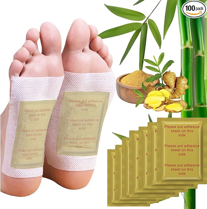 Ginger Foot Pads 100 Packs Bamboo Vinegar Patch Gold Foot Patches Easy to use-StrideForce Fitness