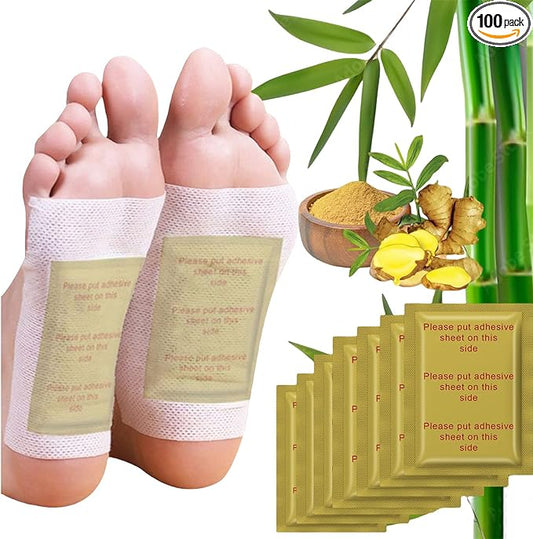 Ginger Foot Pads 100 Packs Bamboo Vinegar Patch Gold Foot Patches Easy to use-StrideForce Fitness