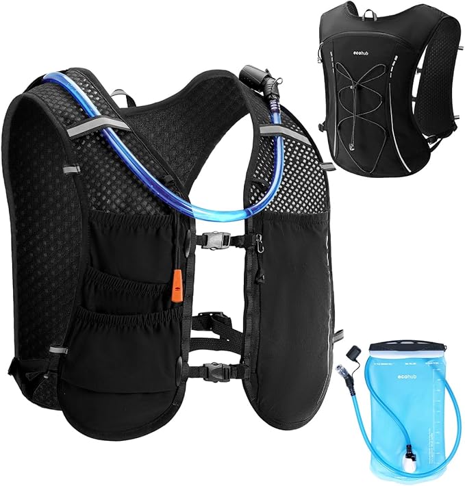 ECOHUB Running Hydration Vest Backpack,Lightweight Breathable Pack with 2L Water Bladder Bag Daypack for Hiking Trail Running Cycling Race Marathon for Women Men-StrideForce Fitness