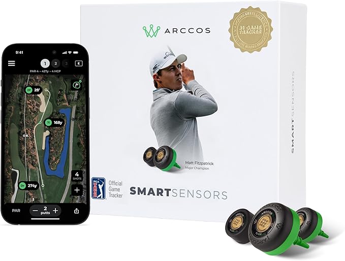 Arccos Smart Sensors: Automatic Golf Game Tracking System, A.I. Powered GPS Rangefinder & Smart Club Distances-StrideForce Fitness