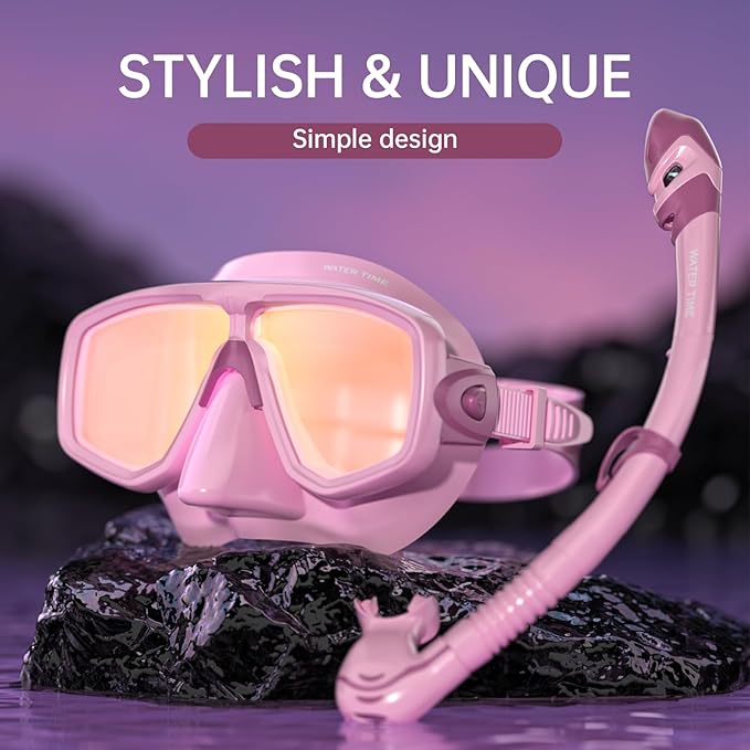 WATERTIME Snorkeling Gear for Adults, Dry Top Snorkel Set with Anti-Fog Panoramic Diving Mask & Waterproof Design, Adult Snorkel Mask for Snorkeling and Scuba Diving-StrideForce Fitness