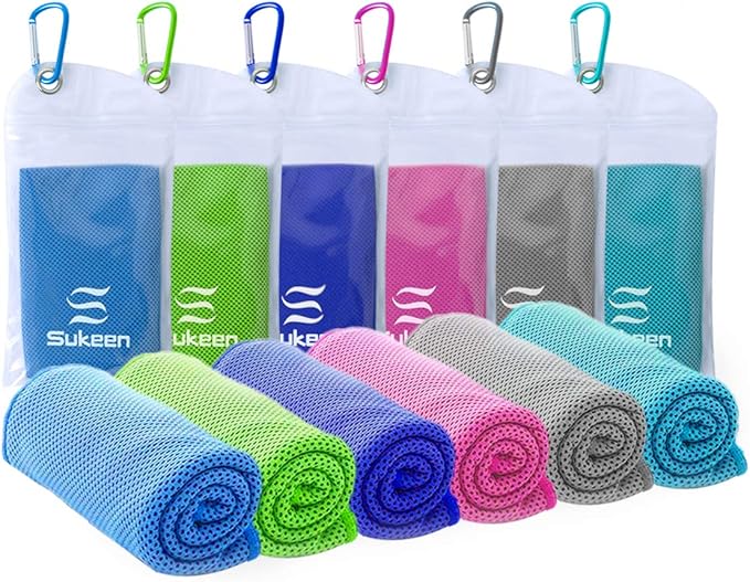 Sukeen Cooling Towel (40"x12"),Ice Towel,Soft Breathable Chilly Towel,Microfiber Towel for Yoga,Sport,Running,Gym,Workout,Camping,Fitness,Workout & More Activities-StrideForce Fitness