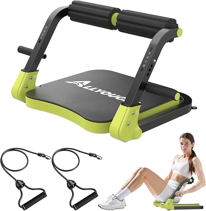Ab Machine,Sit Up Exercise Equipment& Core Machine, Workout Equipment,Adjustable Ab Trainer with 3 Resistance Levels and Removable Auxiliary Handle,Home Gym Fitness Equipment for All Ages-StrideForce Fitness