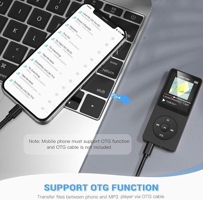 AGPTEK A02S 16GB MP3 Player, 70 Hours Playback Lossless Sound Music Player, Supports up to 128GB, Black-StrideForce Fitness