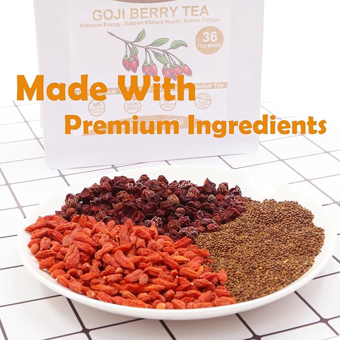 TEARELAE - Five Flavors Goji Berry Tea Bags - 6g x 36 Count - Traditional Herbal Tea Combination For Men - Non-GMO - Caffeine-free - Restore Passion & Digestion Support-StrideForce Fitness