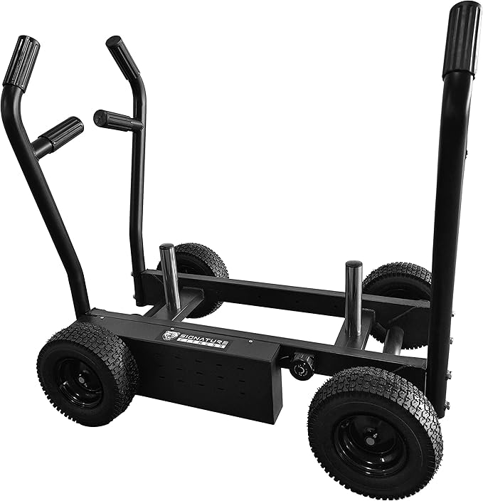 PS Sisyphos Push Sled - 8 Adjustable Levels of Resistance Plus Plate Loaded Weight Resistance, Workout Fitness Sled for Home Gym, Black