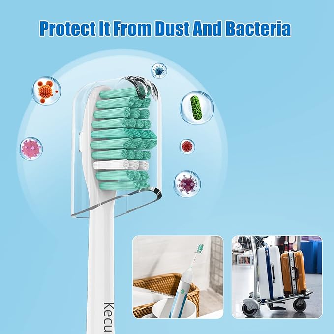 Replacement Brush-Heads Compatible with Philips Sonicare: e-Series Toothbrush Heads HX7022/66 fits Essence & CleanCare Electric Brush Handles, 6 Pack