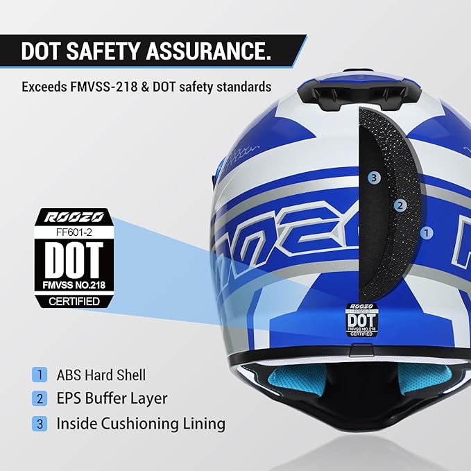 Youth Dirt Bike Helmet DOT Certified - Full Face Motorcycle Helmet for Off-Road, ATV, Street Riding, Includes Adjustable Goggles & Protective Gloves-StrideForce Fitness