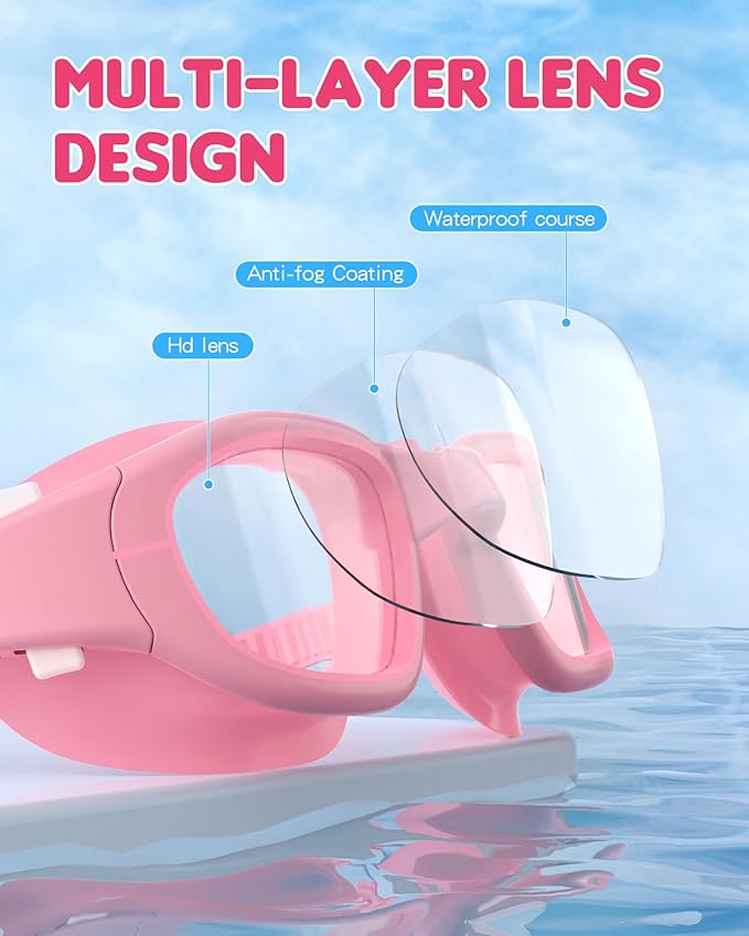 Kids Swim Goggles,Swimming Goggles for Kids 6-14, Anti-Fog UV Protection Pool Glasses for Boys Girls-StrideForce Fitness