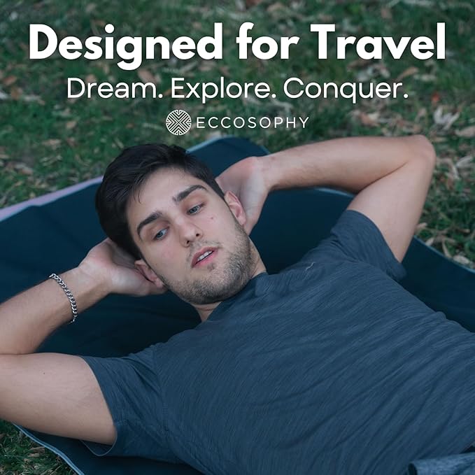 ECCOSOPHY Microfiber Beach Towel – Quick Dry Gym Towel, Highly Absorbent with Ribbed Texture, Lightweight – Ideal for Travel, Pool, Yoga, Fitness & Outdoor Adventures – 60x30 Black-StrideForce Fitness