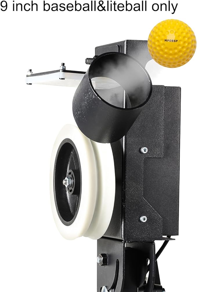 Lite 9” Baseball Pitching Machine - Adjustable Speed & Angle,45MPH Lightweight & Portable, Perfect for Hitting and Fielding Training-StrideForce Fitness