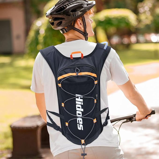 Hydration Backpack with 2L Hydration Bladder, Touch Phone Pocket, Compass, Whistle, Lightweight Breathable Reflective Running Water Backpack for Hiking Hydration Pack for Running Cycling-StrideForce Fitness