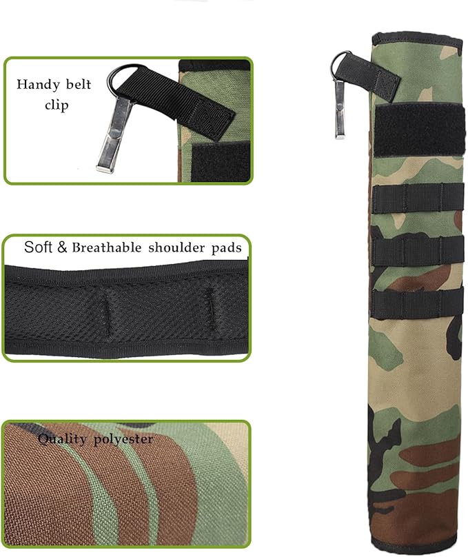 KRATARC Archery Lightweight Back Arrow Quiver Dual Use Foldable Compact Hip Arrows Bag with Molle System Hanged for Target Shooting-StrideForce Fitness