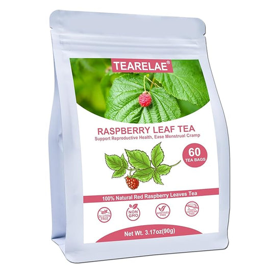 TEARELAE - Raspberry Leaf Tea - 1.5g x 60 Count - Premium Red Raspberry Leaves Tea Bags - Promote a Healthy Pregnancy, Ease Menstrual Cramp - Non-GMO - Caffeine-Free-StrideForce Fitness