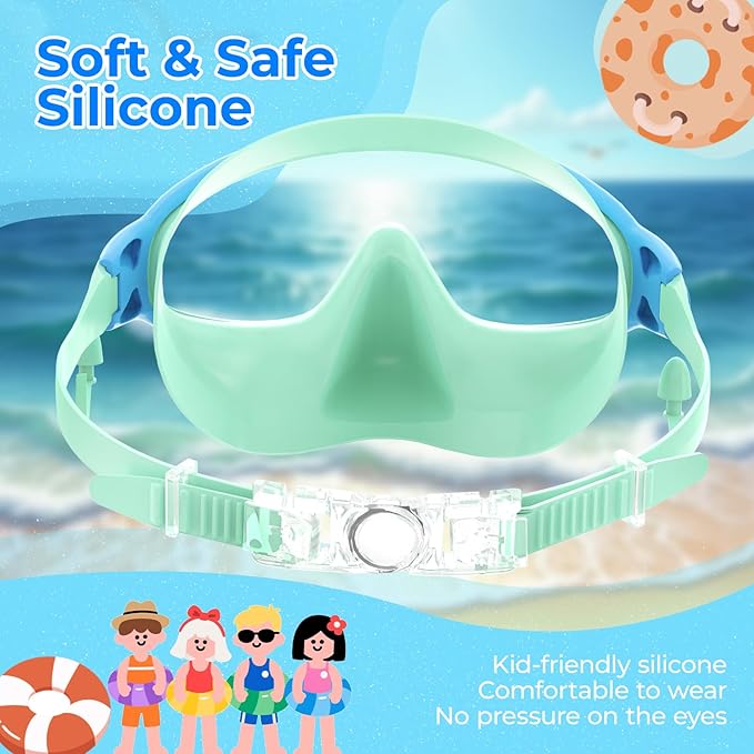 Swim Goggles for Kids 3-15 with Earplugs Large Frame Anti-Fog/UV Swimming Goggles for Boys Girls Toddler 2PCS-StrideForce Fitness