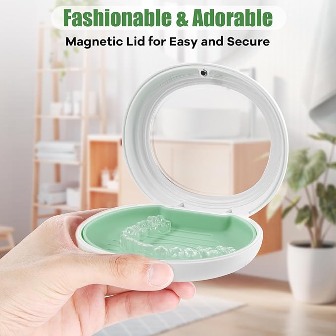 Retainer Case,Aligner Case,Retainer Holder With Remover Tool And Cleaning Brush With Vent Holes Compatible With Aligner Case, Retainer Case,Orthodontic Supplies Case