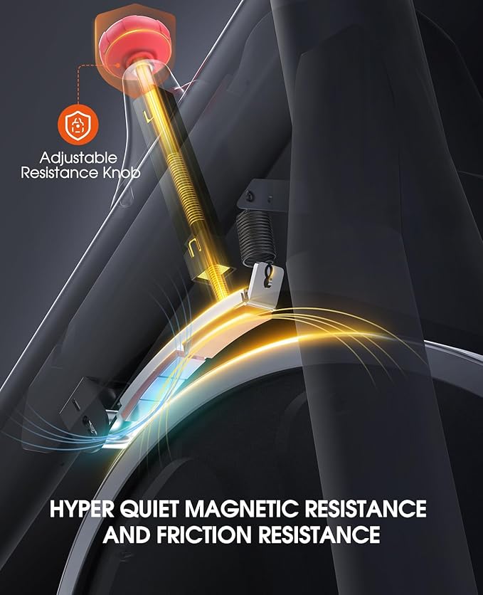 Stationary Exercise Bikes,Magnetic Resistance,Quiet Belt Drive Indoor Stable Cycling Bike 330LBs for Home, Monitor & Phone Mount & Comfortable Seat-StrideForce Fitness