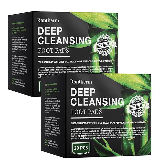 Foot Patches Pads for Deep Cleansing: Feet Patches Bamboo Wood Vinegar Ginger Foot Pads for Promoting Sleeping 20 Packs - 2 Boxes-StrideForce Fitness