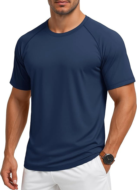 MAGCOMSEN Men's Short Sleeve UPF 50+ Sun Protection Shirts Quick Dry Athletic T-Shirt Hiking Running Swimming Rash Guard-StrideForce Fitness