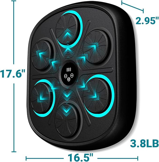 2025 New Model Smart Music Boxing Machine for Adults and Kids, Training Machine with LED Electronic Wall Mounted, Home Indoor Workout Equipment with Premium Boxing Gloves-StrideForce Fitness