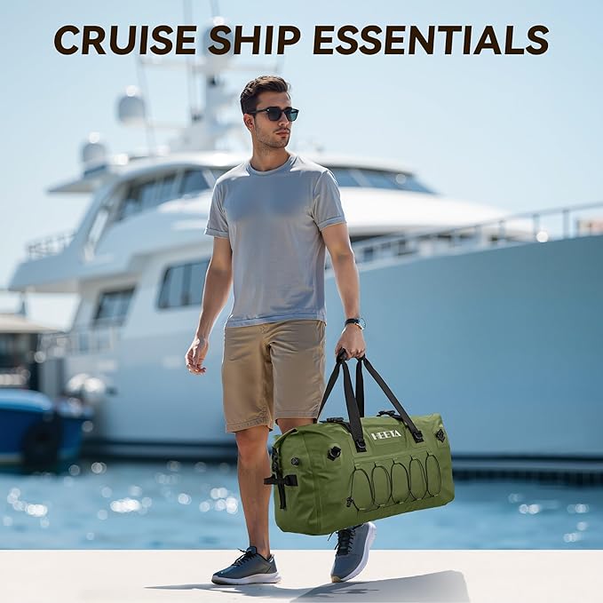 HEETA Waterproof Duffel Bag Motorcycle Dry Bag Backpack, 60L/80L Extra Large Rolltop Travel Duffle Bags with Straps & Handles for Kayaking Rafting Boating Canoeing Camping Gym Beach Cruise Ship-StrideForce Fitness