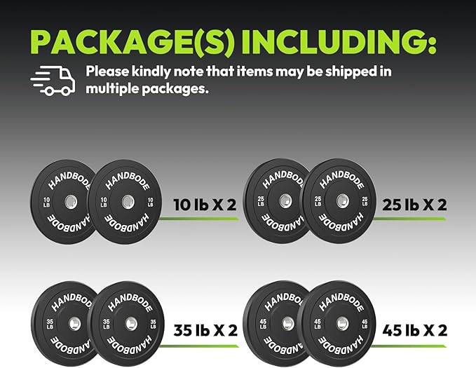 Bumper Plates 2 - Inch Olympic Weight Plate Set for Barbell, 10-55 lb Rubber Weights Sets for Home Gym, Strength Training Plate, Weight Lifting, Black-StrideForce Fitness