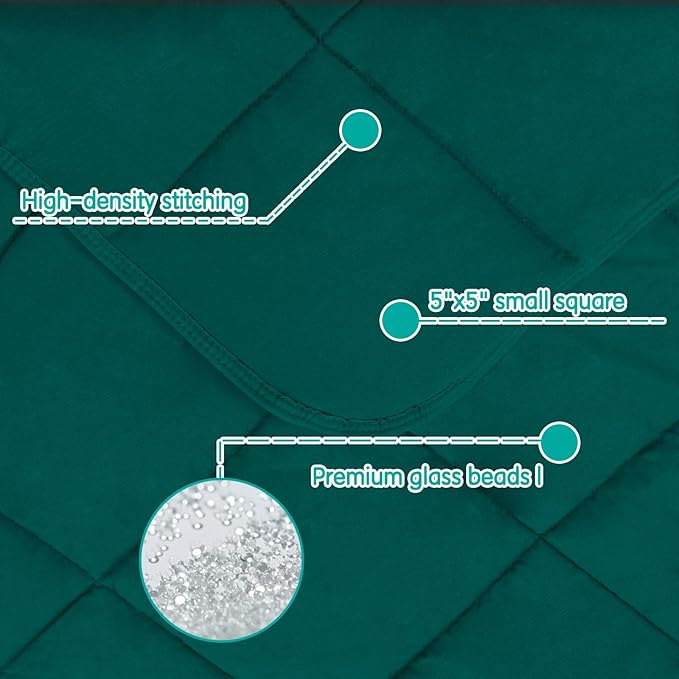 yescool Weighted Blanket (10 lbs, 41" x 60", Dark Green) Cooling Heavy Blanket for Sleeping Perfect for 90-110 lbs, Breathable Blanket with Premium Glass Bead, Machine Washable-StrideForce Fitness