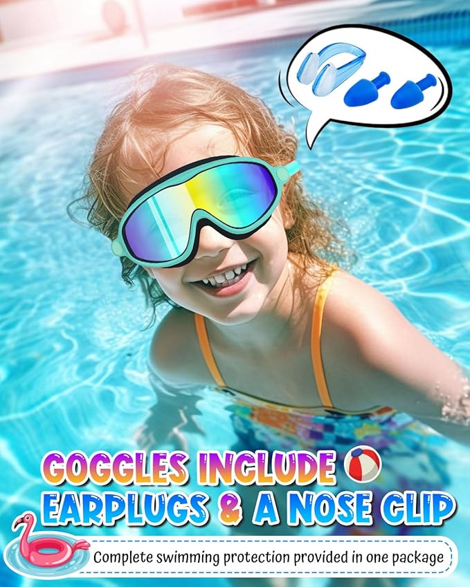 Rantizon Swim Goggles 2 Pack, Wide View Anti Fog&UV Swimming Goggles for Audlt, No Leaking Swim Glasses for Men Women Kids-StrideForce Fitness