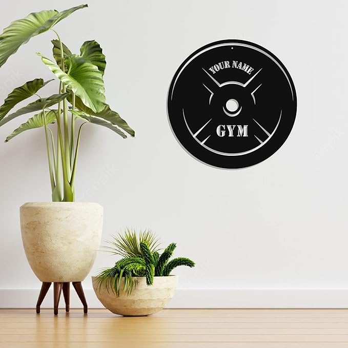 Personalized Home Gym LED Tin Metal Sign Multiple Sizes, Gym Sign Wall Decor, Exercise Workout Room Decor Fitness Center, Motivational Inspirational Hanging Wall Art Wall Plaque (05 w/o lights)-StrideForce Fitness