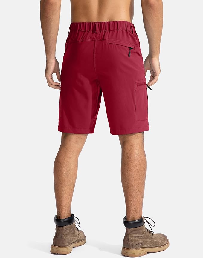 Pudolla Men's Hiking Cargo Shorts 9" Lightweight Outdoor Work Shorts for Men Travel Golf Camping Casual with 5 Zipper Pockets-StrideForce Fitness