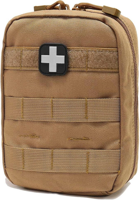 EMT Pouch MOLLE Ifak Pouch Tactical MOLLE Medical First Aid Kit Utility Pouch Carlebben (with Medical Supplies Tan)-StrideForce Fitness