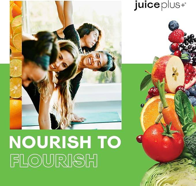 Juice Plus+ Fruit, Vegetable & Berry Blend - Fruit and Vegetable Supplement for Immune Support, Cognitive Health & Radiant Skin - 3 Bottles, (120 Capsules Each)-StrideForce Fitness