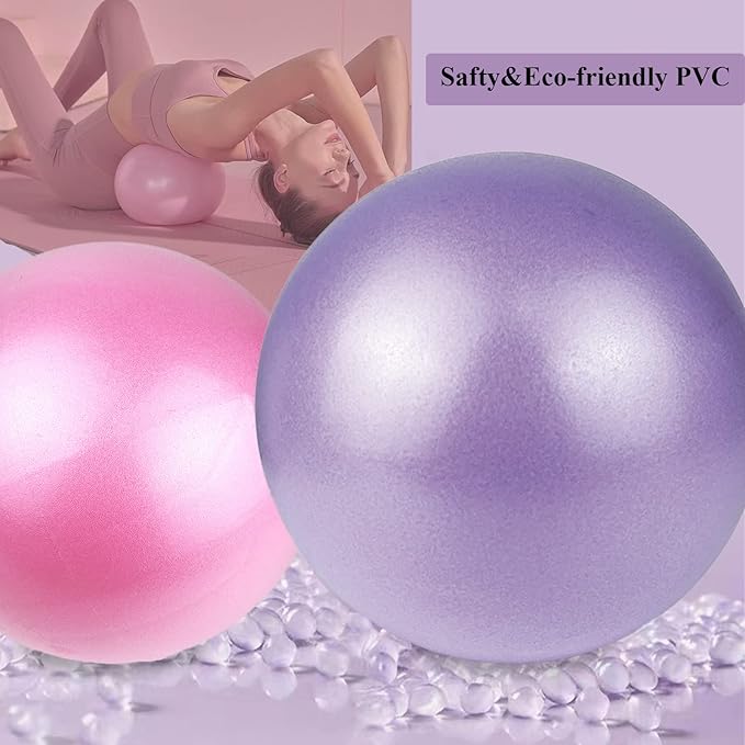 Pilates Ball 9 inch with Pump 5.2oz for Exercise Home Workout Physical Therapy Yoga-StrideForce Fitness